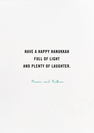 Family Hanukkah (Nicholas John Firth) - Hanukkah Card by Red Cap Cards - Back