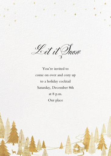 Snow Pine Valley (Tall) - Invitation by Paperless Post