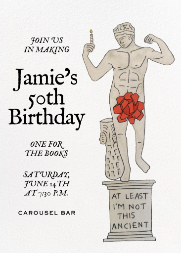 Classic Statue Birthday Invitation