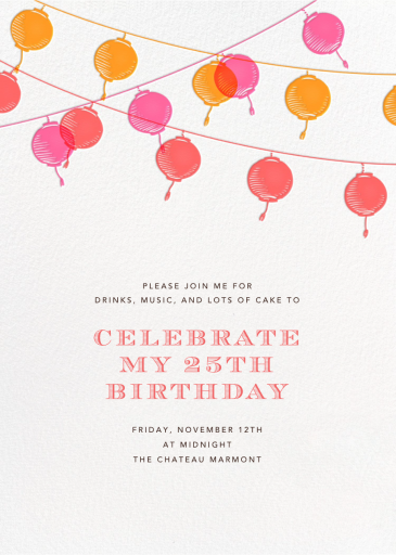 Golden String Lanterns - Birthday Invitation by Paperless Post
