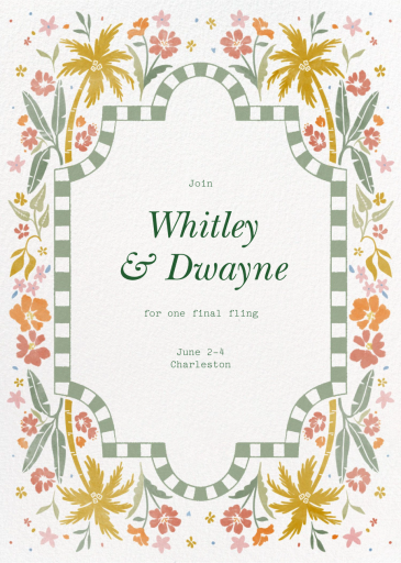 Palm Paradise - Bachelor/Bachelorette Party Invitation by Paperless Post