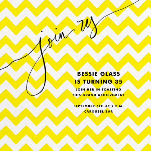 Join Us (Chevron) - BBQ Invitation by Linda and Harriett