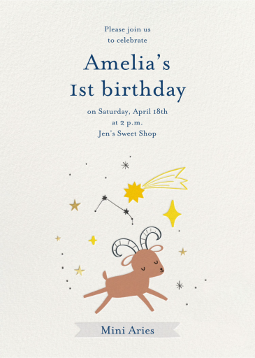 Star Sign - Birthday Invitation by Little Cube