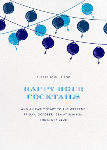 Golden String Lanterns - Happy Hour Invitation by Paperless Post