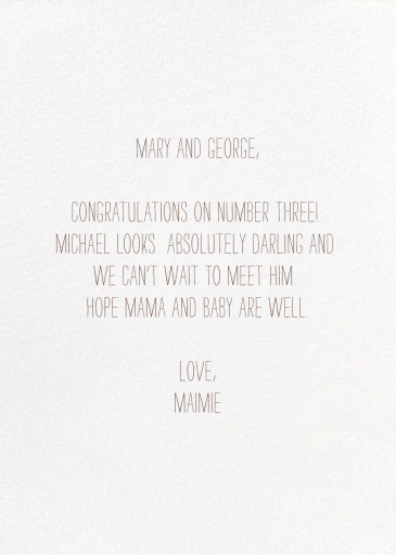 New Kid (Nicholas John Frith) - Congratulations Card by Red Cap Cards - Back