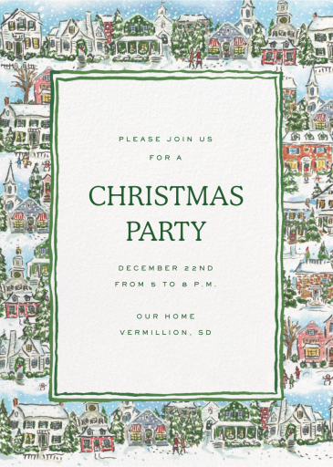 Snowy Village Border (Paige Spearin) - Invitation by Dogwood Hill