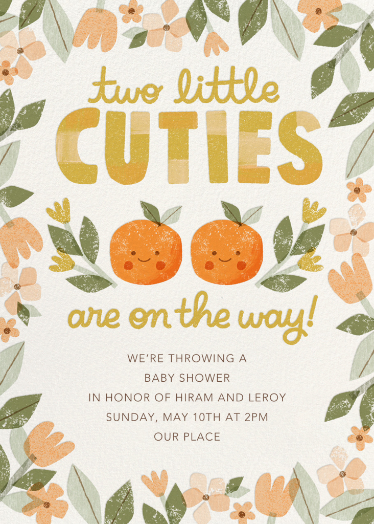 Little Cutie Baby Shower Invitation Send online instantly RSVP