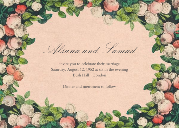 Rose Hedge - Invitation by John Derian