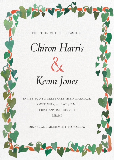 Love and Leaves - Invitation by Happy Menocal