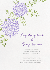 Watercolor Dahlias - Engagement Party Invitation by Paperless Post