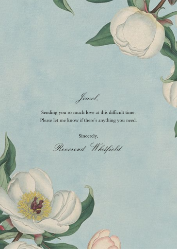 White Peony - Sympathy Card by John Derian