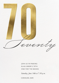 Stylish Numbers - 70th Birthday Invitation by Paperless Post