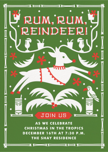 Rum Rum Reindeer - Holiday Party Invitation by Cheree Berry Paper & Design