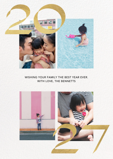 Photo Gold 2027 Year In Review Card