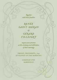 Invitación floral de estilo Art Nouveau