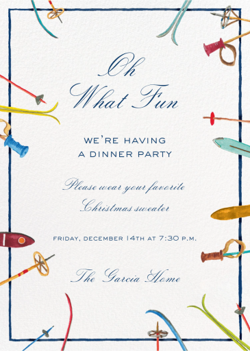 Winter Skis - Party Invitation by Clementina Sketchbook