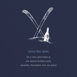 Navy Blue - Holiday Save the Date by Paperless Post