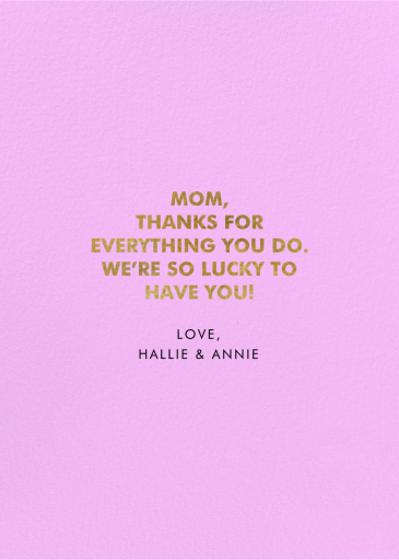 Radiant Gem - Mother's Day Card by Carolyn Suzuki Studio - Back