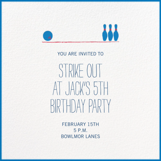 Hit the Lanes - Party Invitation by Mr. Boddington's Studio