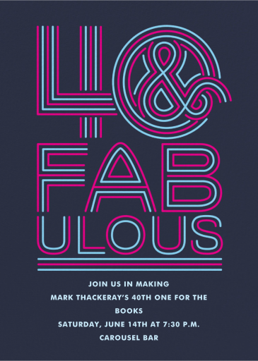 Neon Capitals - Birthday Invitation by Paperless Post