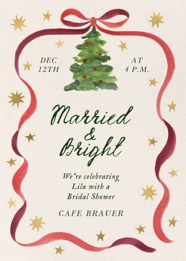 Watercolor Ribbon Tree Invitation
