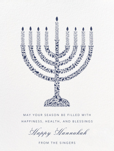 Vine Menorah - Crane - Hanukkah Card by Paperless Post