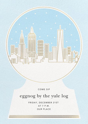 Skyline Snowglobe - Winter Party Invitation by Paperless Post