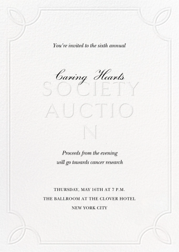 Embossed Border - Fundraiser Invitation by Paperless Post
