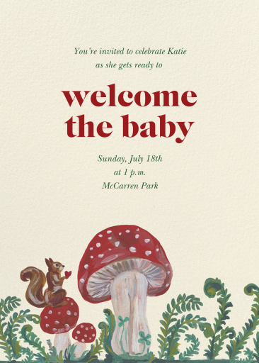 Champignon - Baby Shower Invitation by Nathalie Lété