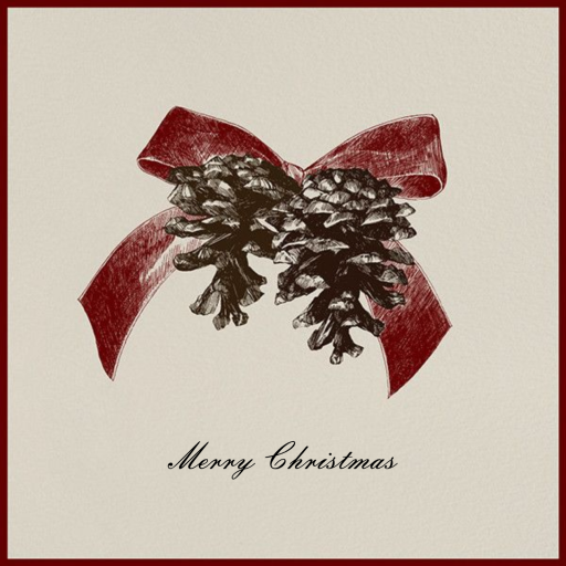 Pine Cone Bow (Square) - Christmas Card by Paperless Post