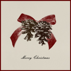 Pine Cone Bow (Square) - Christmas Card by Paperless Post