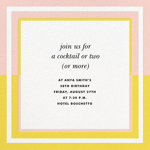 Colorblocked Border - Valentine's Day Invitation by kate spade new york