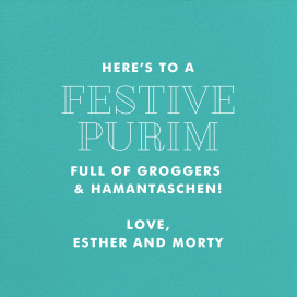 Persian Green - Purim Card by Paperless Post