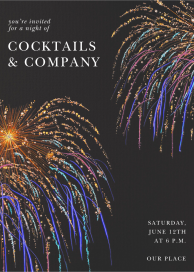 Golden Sparks - Cocktail Party Invitation by Oscar de la Renta