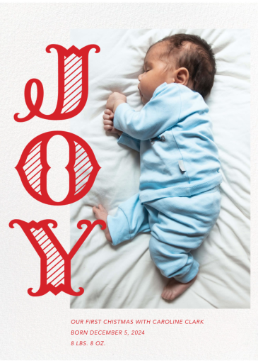 Joyful Stripes (Inset) - Announcement by Paperless Post