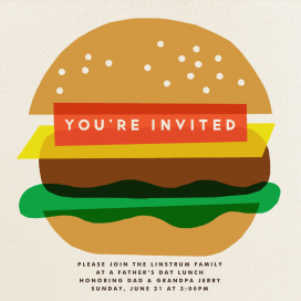 Burger and Bun - Invitation by The Indigo Bunting