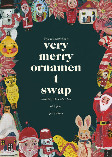 Ornaments - Holiday Party Invitation by Nathalie Lété