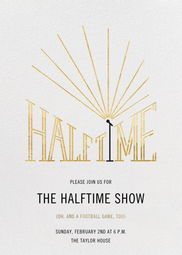 The Halftime Show - Viewing Party Invitation by Paperless Post