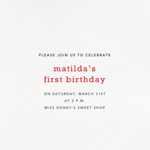 Birthday Treats (Petit Collage) - First Birthday Invitation by Petit Collage - Back