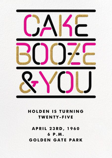 Cake Booze and You - Invitation by Paperless Post