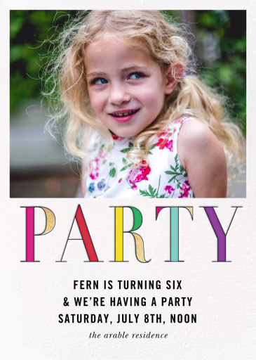 Rainbow Party (Photo) - Birthday Invitation by kate spade new york