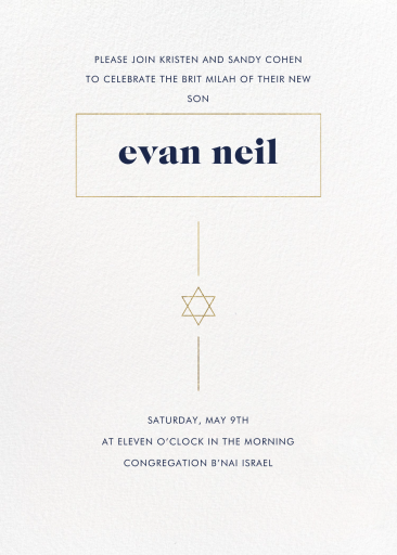 Momentous - Bris/Baby Naming Invitation by Paperless Post