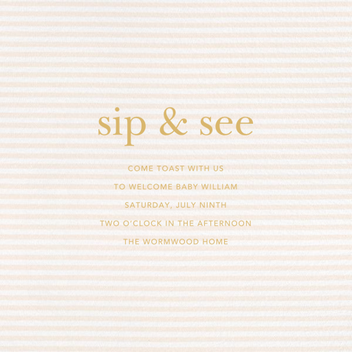 Slim Stripes - Baby Shower Invitation by Sugar Paper