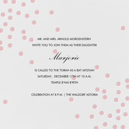 Pink Dots - Party Invitation by Linda and Harriett