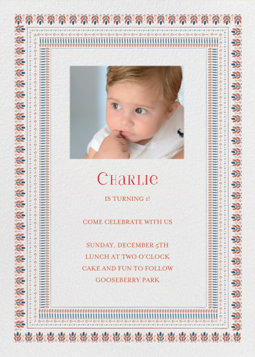 Pondi Cherry Nursery - First Birthday Invitation by Mr. Boddington's Studio