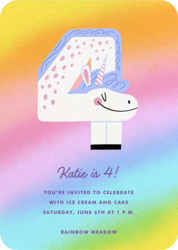 Unicorn Numeral - Invitation by Hello!Lucky