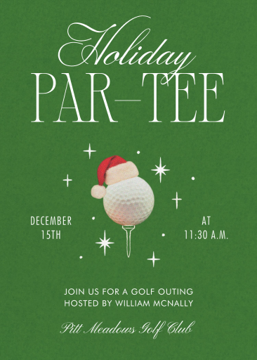Holiday Golf Ball Invitation