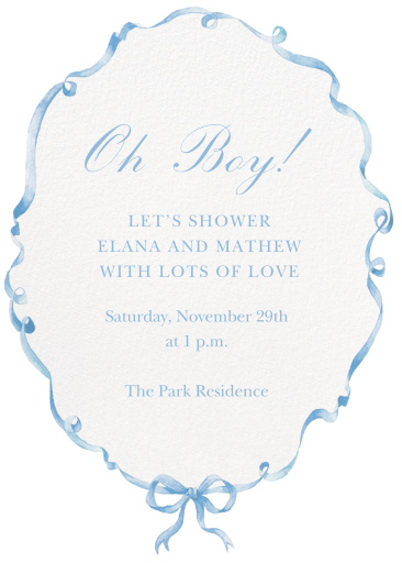 Blue Ribbon Frame Invitation