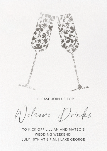 Floral Flutes - Welcome Party Invitation by Paperless Post