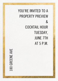 Simple Gold Border - Open House Invitation by Paperless Post